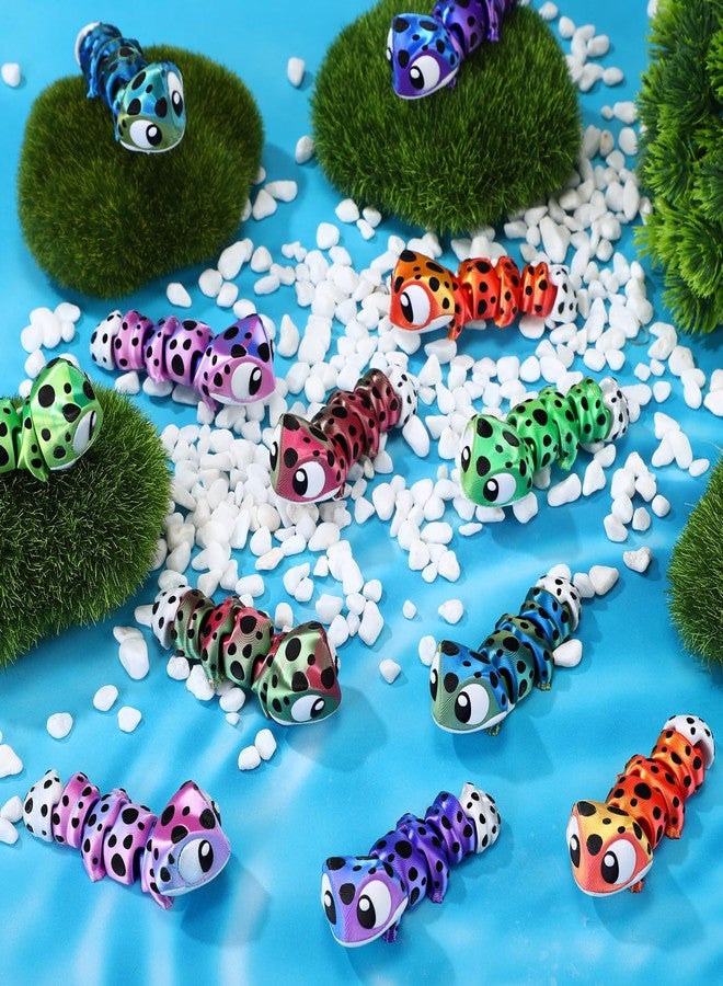 Fiwochic 24 Pcs 3D Printed Leopard Gecko 3D Printed Mini Animal Figurines Articulated Flexible Stress Relief Fidget Cute Animal Figurines Desk Decor Party Favors Carnival Prizes Rewards (Gradient) - Image 3